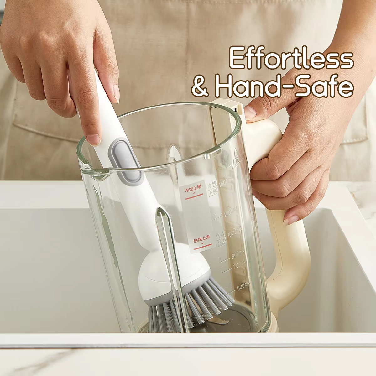 Adjustable Handle Brush With Soap Dispenser