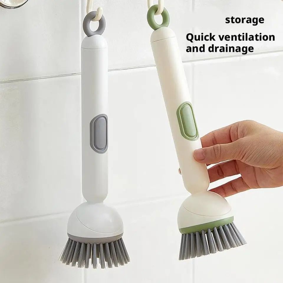 Adjustable Handle Brush With Soap Dispenser