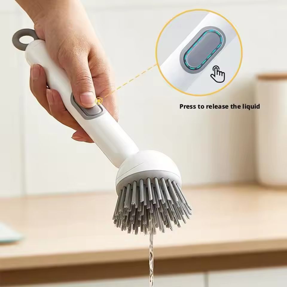 Adjustable Handle Brush With Soap Dispenser