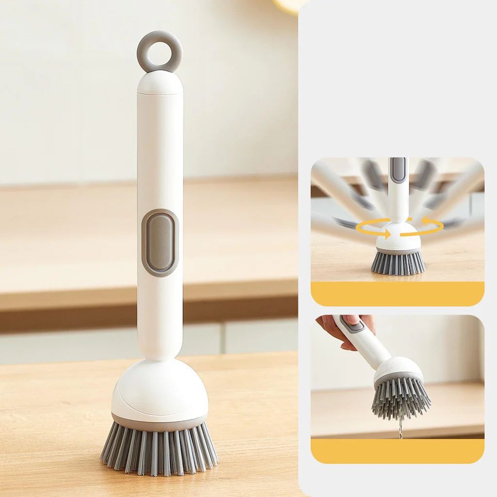 Adjustable Handle Brush With Soap Dispenser